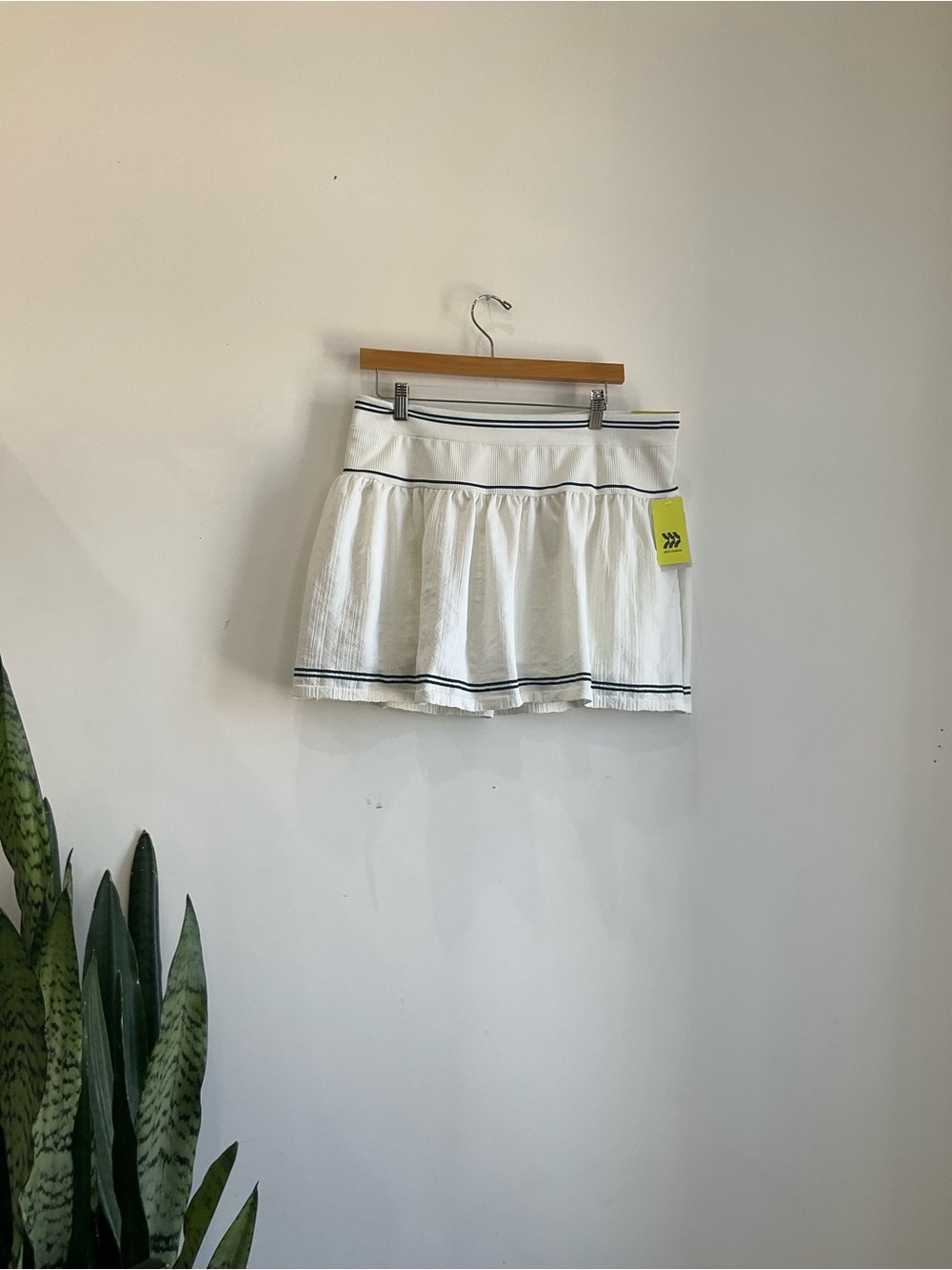 all in motion White Circle Skirt with Navy Trim